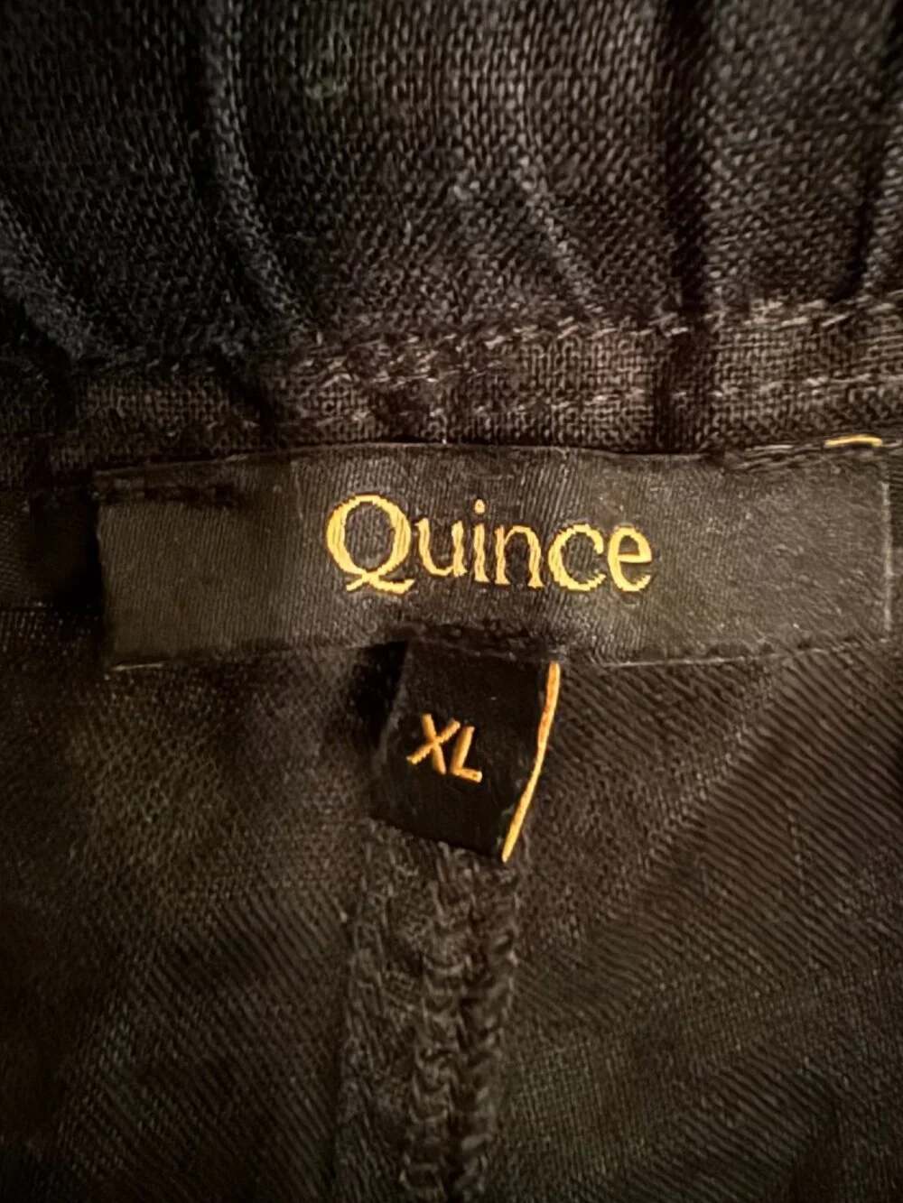 Quince Black Linen Elastic Waist Pants in Women's X-Large